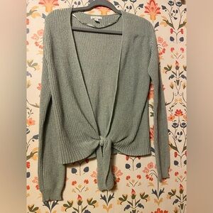 Cato Women's Tie-Front Cardigan - Soft Green